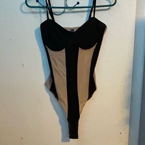 Spaghetti strap one piece suit